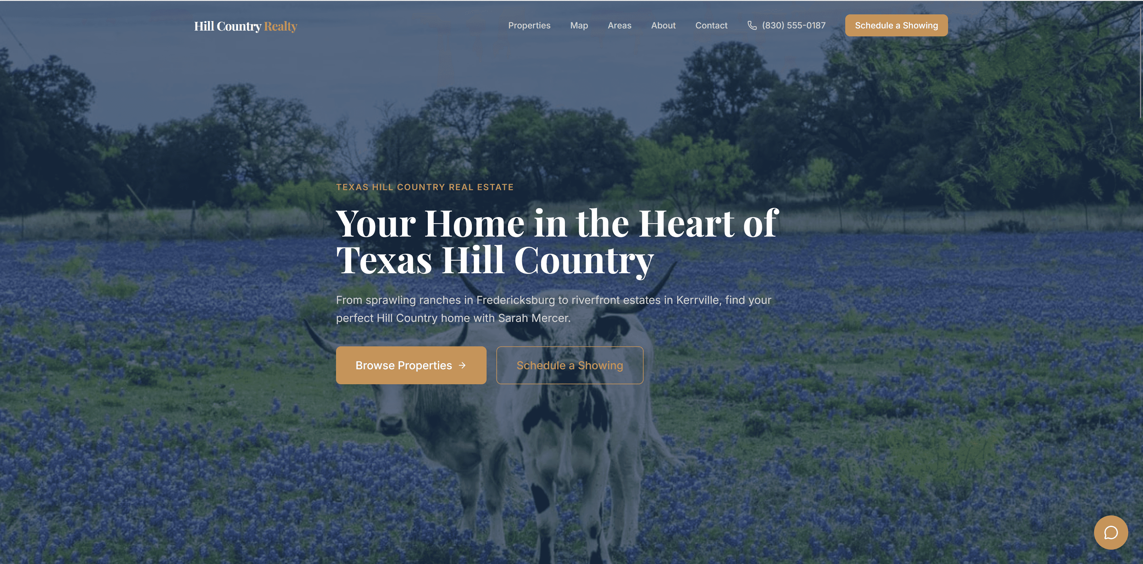 Hill Country Realty — example website built by Fresh Start Marketing